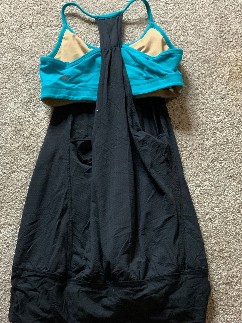 lululemon athletica Black Tank Top with Teal Racerback - Picture 2 of 2